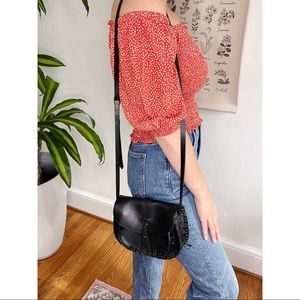 LOFT smocked polka dot top